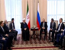 روحاني خلال لقاءه بوتين يؤكد اهمية تطوير العلاقات بين طهران وموسكو لاستقرار المنطقة