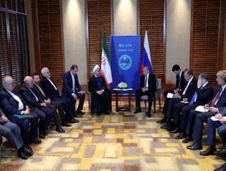 لقاء الرئيس روحاني و نظيره الروسي على هامش قمة منظمة شانغهاي