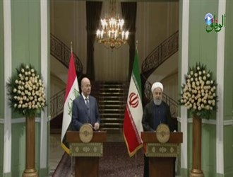 جانب من المؤتمر الصحفي للرئيسان الايراني و العراقي