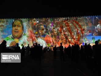 الإضاءة ثلاثية الأبعاد تزين جدران قلعة "كريم خان" الأثریة في شيراز